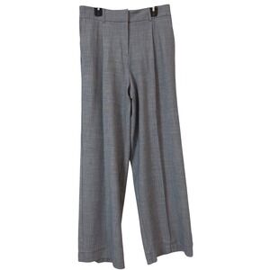 Rachel‎ Zoe Blue White Micro Texture Wide Leg Trousers High Rise Pants Womens 4
